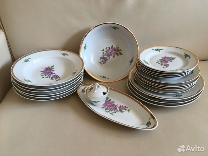 Столовый сервиз сирень дулево винтаж СССР