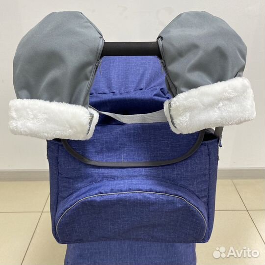 Коляска санки Galaxy Kids 1-1 Plus синий