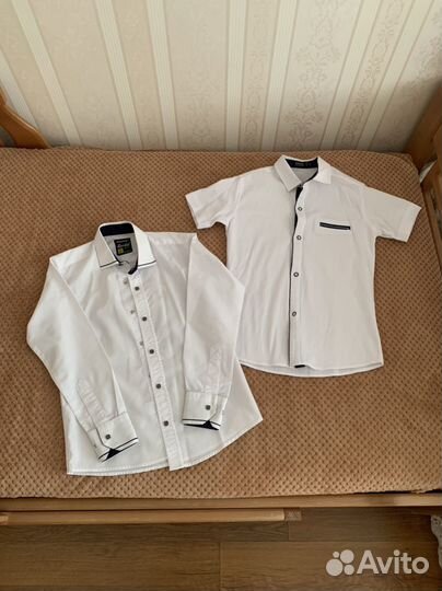 Рубашки цветные и школьные на мальчика 128-134