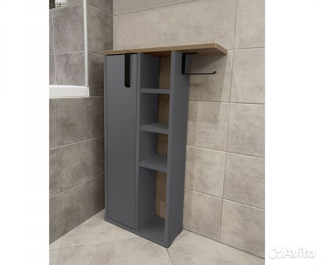 Тумба для ванной комнаты графит/дуб вотан