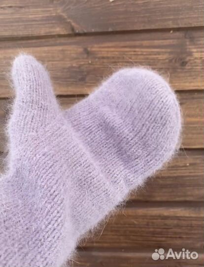 Варежки вязаные. Варежки из пуха норки