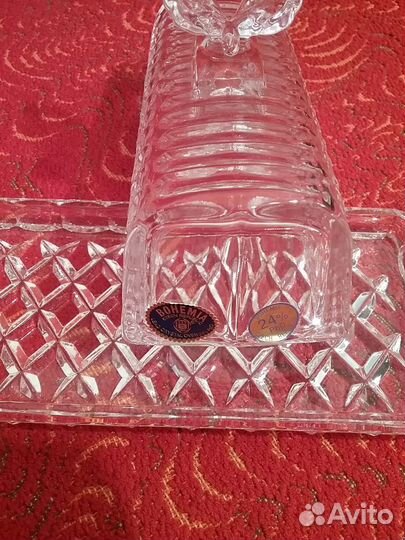 Хрустальная маслёнка Bohemia