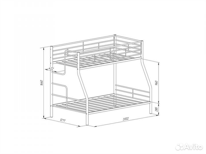 Кровать двухъярусная Гранада 3 левая