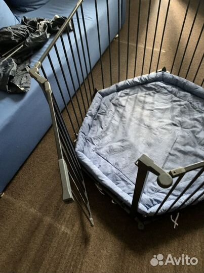 Манеж трансформер металлический с крышей