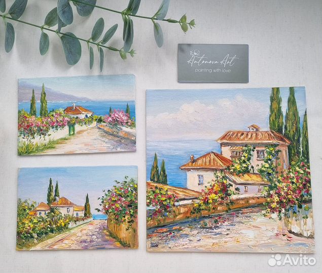 Крым море картина маслом миниатюра Крымский пейзаж
