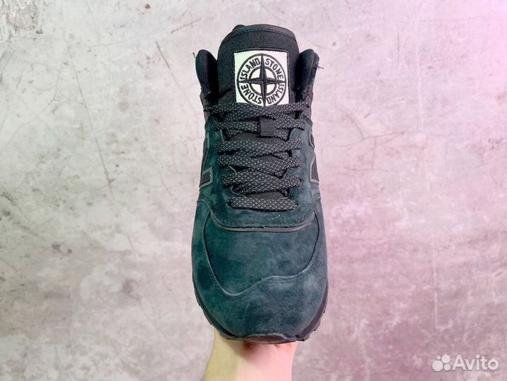 Кроссовки New Balance 574 Stone Island с мехом