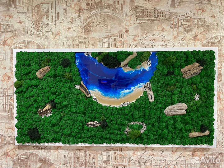 3d картина из мха