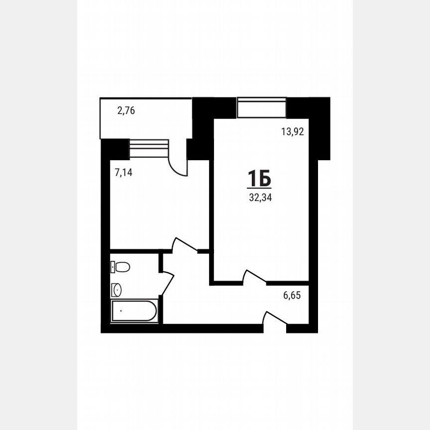 1-к. квартира, 32,3 м², 3/5 эт.