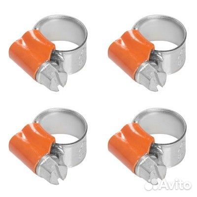 Ahcsk02 Хомуты 8-12/9,7 мм, червячные, усиленные, w1 (оцинк.), комплект 4 шт. (ahc-sk-02)