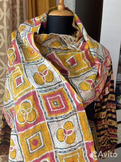 Шарфы, ручная стежка в технике Сашико