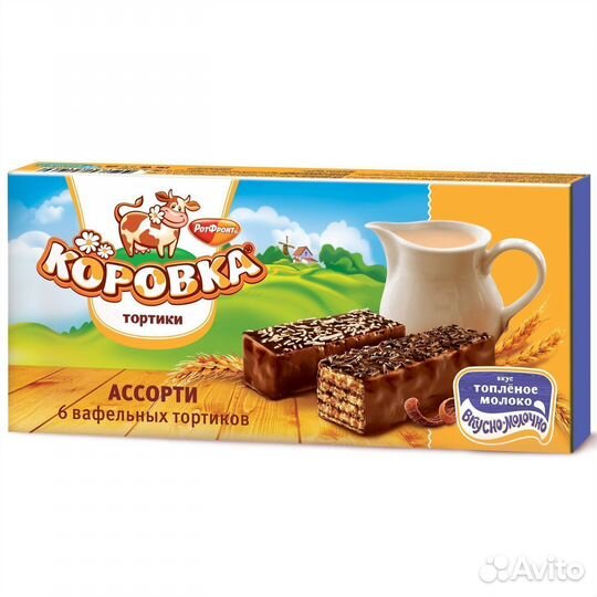 Опт - Торт вафельный Коровка 200г