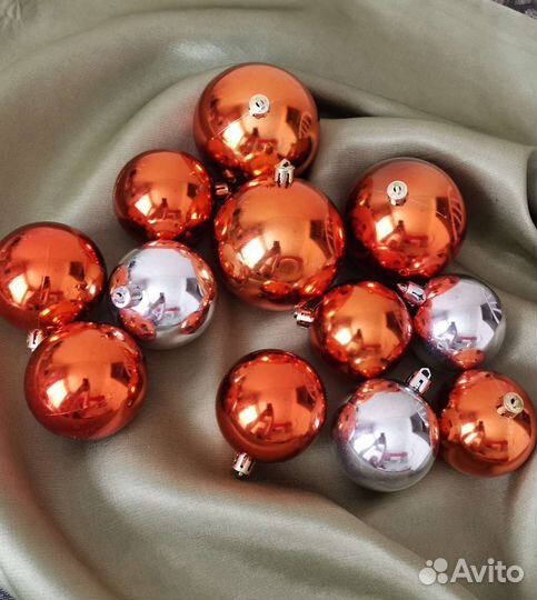 Елочные игрушки, шары, пластик, новые много
