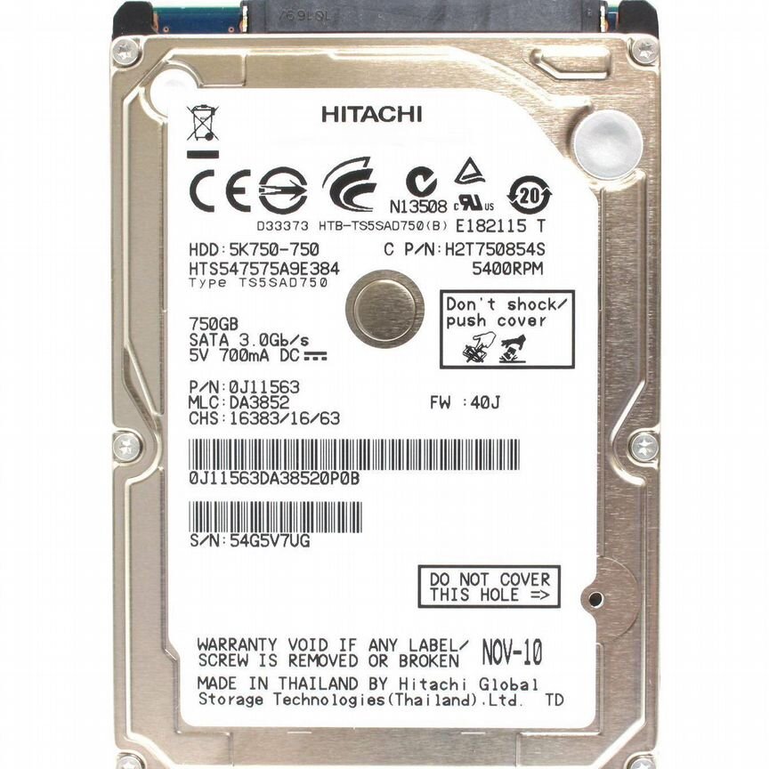 [HTS547575A9E384] Жесткий Диск Hitachi 750gb 0j11563 Hts547575a9e384