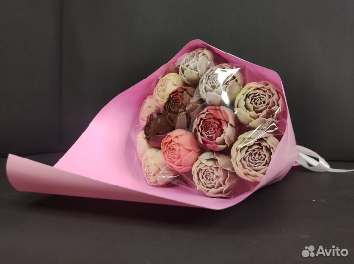 Пионы из Молочного и Белого Бельгийского Шоколада