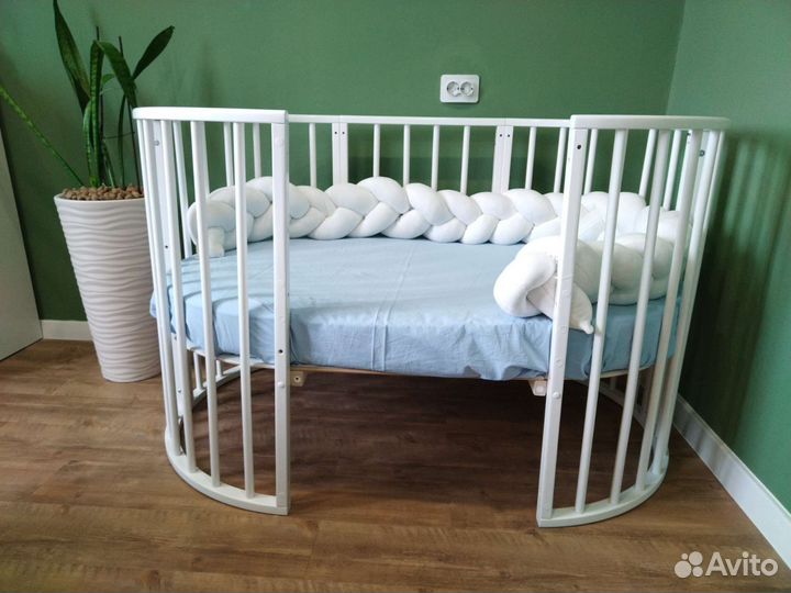 Детская кроватка трансформер 7 в 1 с матрасами