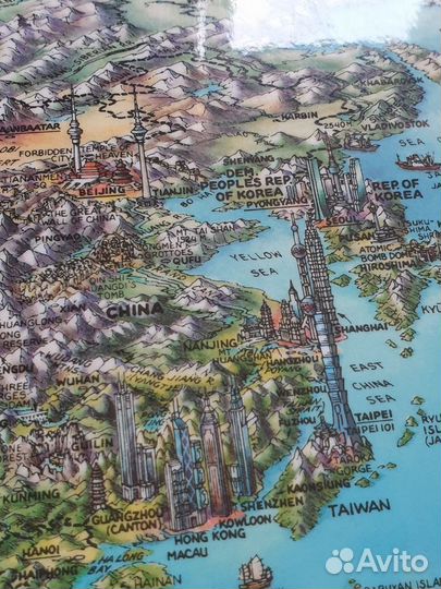 Карты мира на английском ламинированная