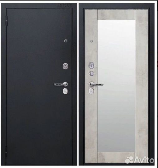 Входная дверь Эдельвейс с зеркалом в 3-х цветах