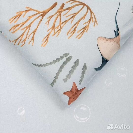 Комплект в кроватку Lappetti «Тайны океана» 6 предметов для овальной и круглой кровати