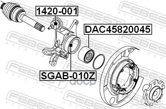 Подшипник ступицы задней Ssnagyong Kyron, Rexton