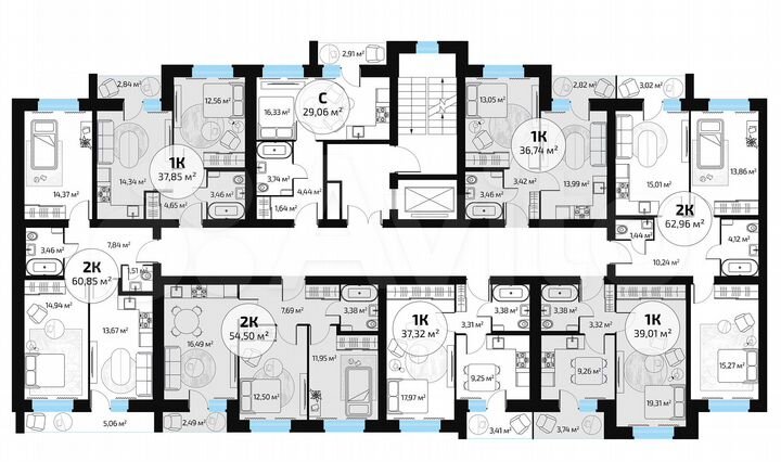 1-к. квартира, 37,1 м², 7/10 эт.