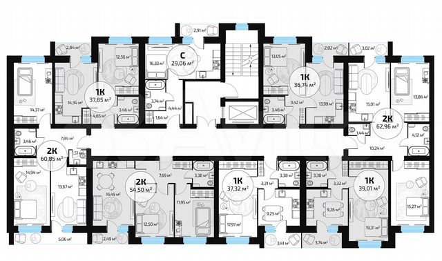 1-к. квартира, 37,1 м², 7/10 эт.