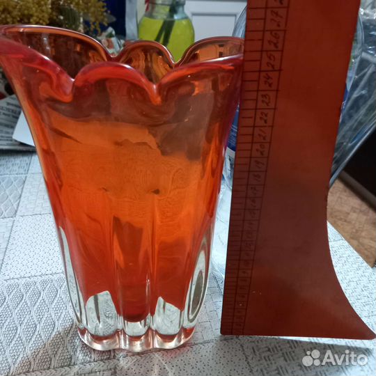 Вазы из цветного стекла чехия СССР