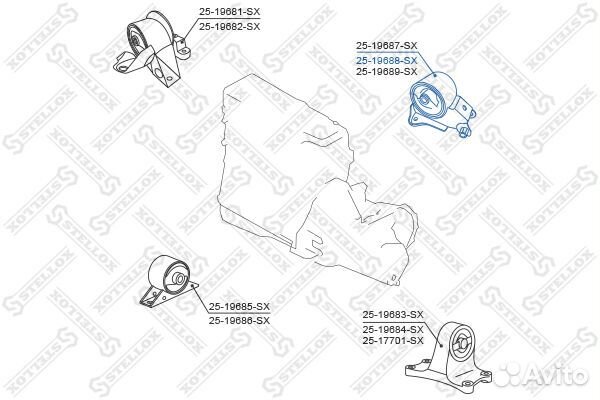 25-19688-SX опора двигателя задняяNissan Prime