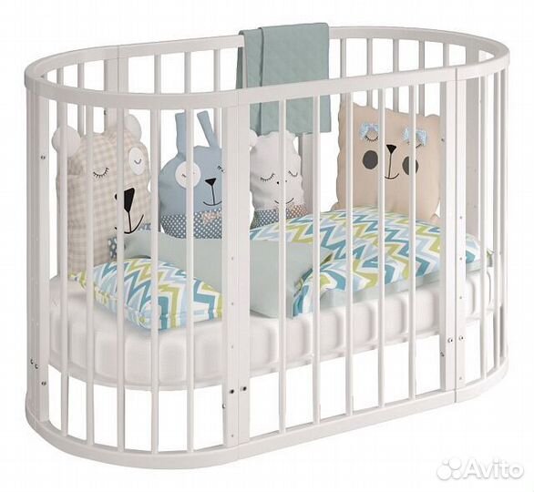 Кроватка 9 в 1+маятник+2 матраса