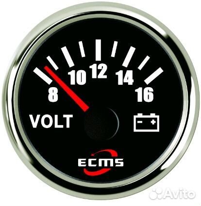 Вольтметр черный катер лодку 52 мм 800-00059 800-0