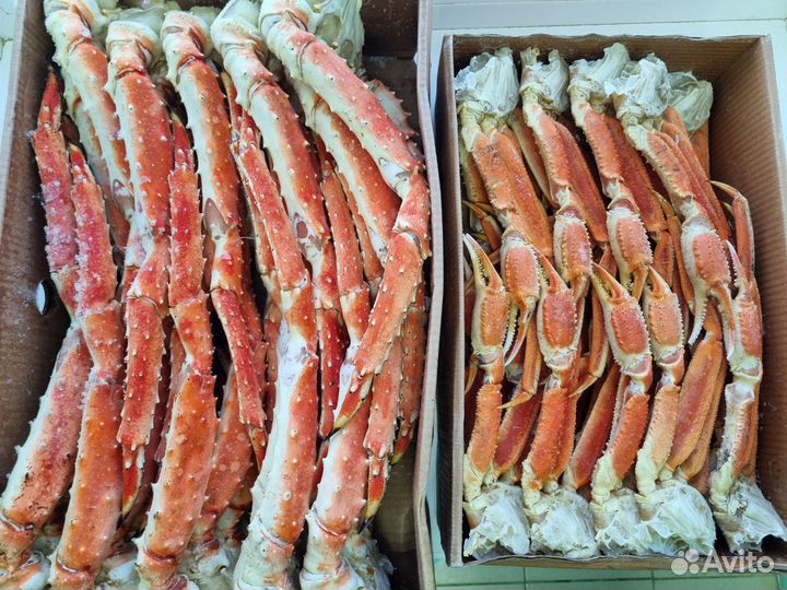 Камчатский краб, креветки, семга с/с, морепродукты