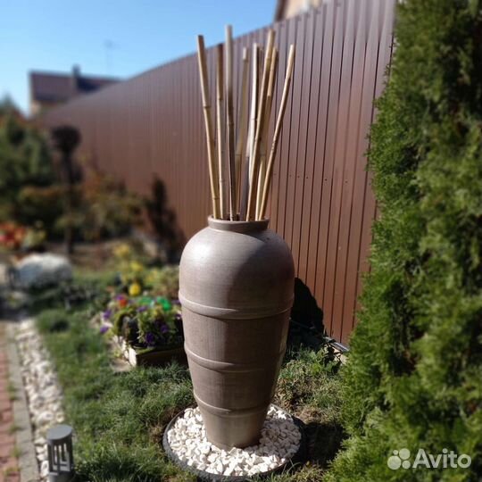 Напольная ваза из бетона. Садовый декор