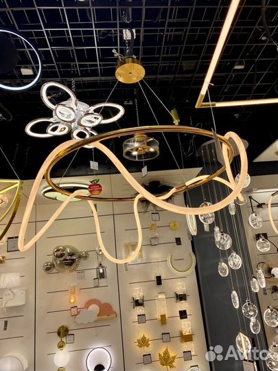 Стильная люстра - металл + акрил, D100