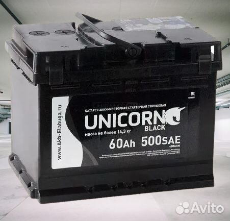 Автомобильный аккумулятор unicorn black 60Ah 500A