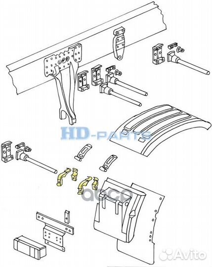 Клемма + ремень кронштейна + болт крыла RVI