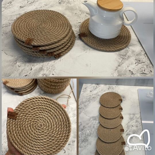 Корзинки из джута, подставки