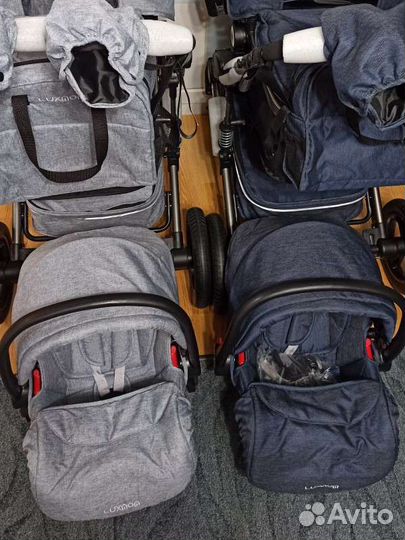 Коляска 3в1 luxmom 555 новые синий цвет