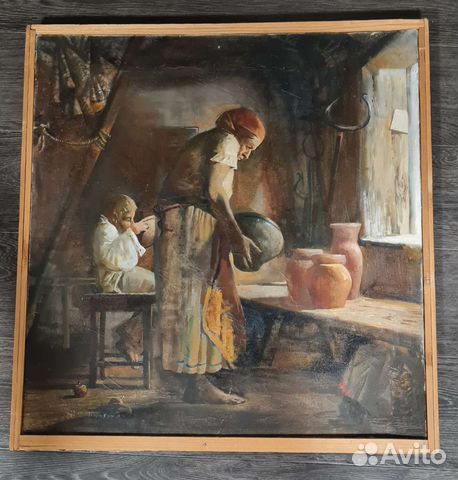 Старинная картина холст, масло