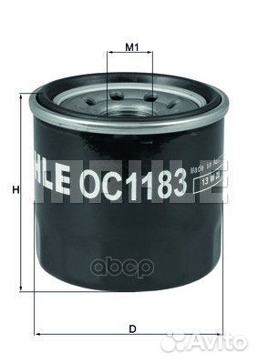 Фильтр масляный OC1183 Mahle/Knecht