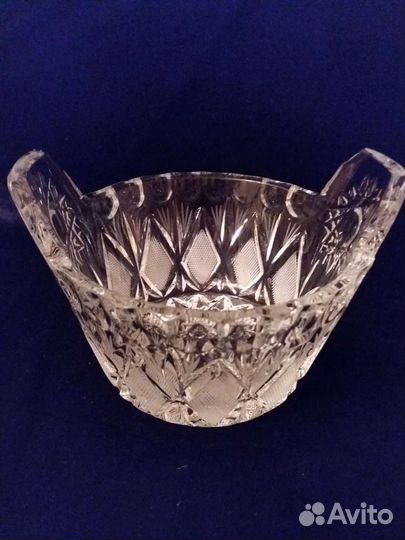 Винтажная хрустальная салатница-конфетница СССР