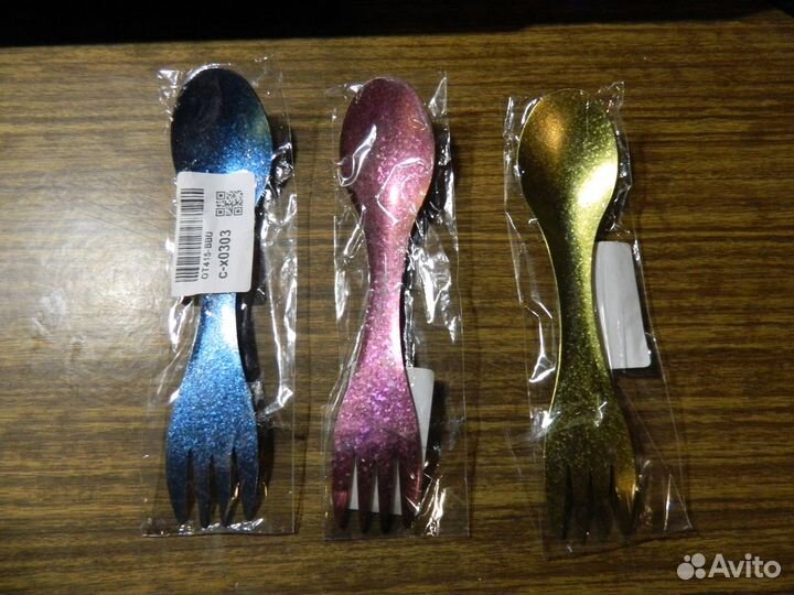 Титан ложка вилка 165 мм 16 грамм TiTo Titanium