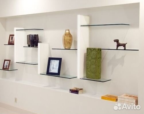 Стеклянная полка на заказ