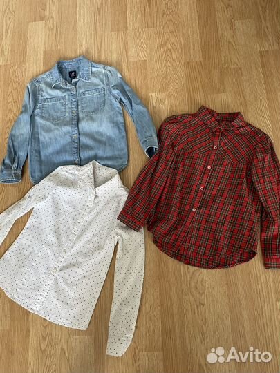 Фирменные рубашки для девочки 122 см