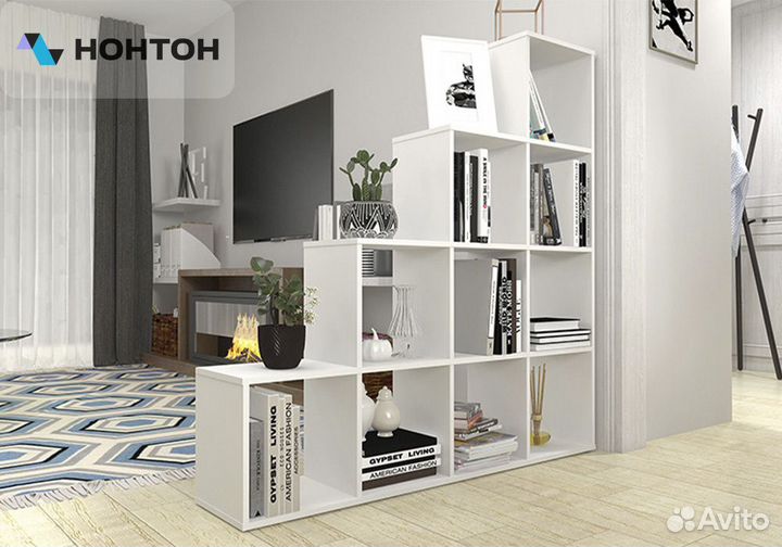 Стеллаж каскадный Polini home SMART 10 секций белы