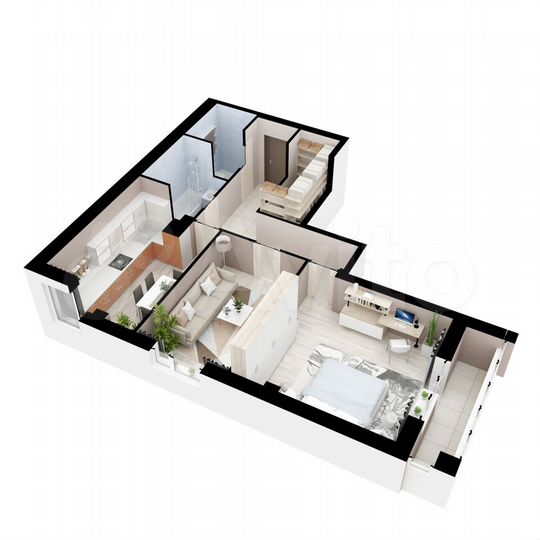 2-к. квартира, 65,1 м², 2/16 эт.