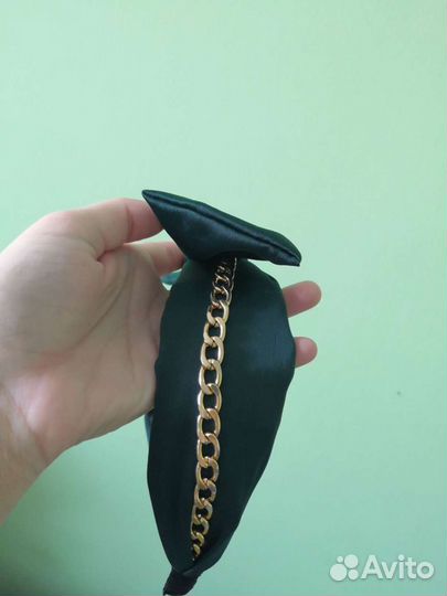 Ободок для волос зелёный