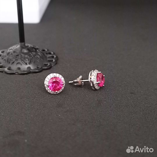Серебряные серьги 925. Природные камни