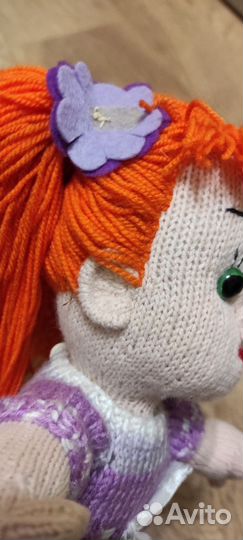 Кукла ручной работы, вязанная