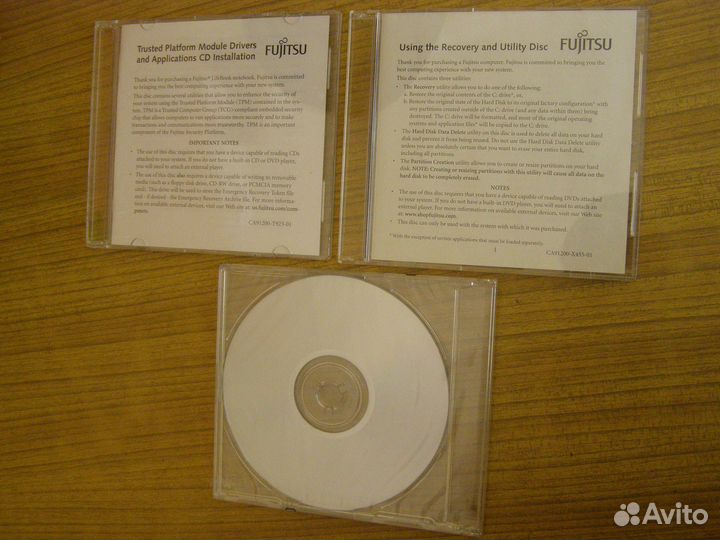 3 диска фирменных программ Fujitsu LifeBook T4220