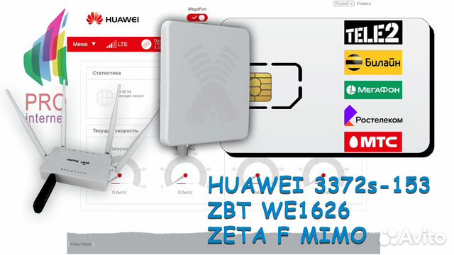 Роутер ZBT huawei 3372s-153 zeta F mimo