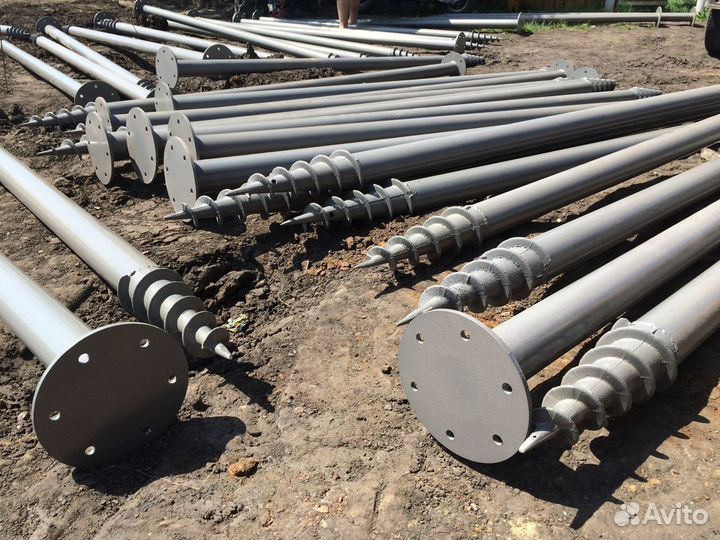 Винтовые сваи шуруп с оголовком